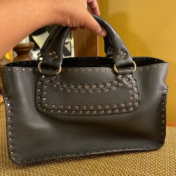 Vintage Celine Soft Leather stud gorgeous tot handled bag - Picture 2 of 16